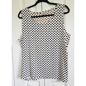Easywear By Chico’s 3 Women’s Top Size XL Stretch Tags Missing Polka Dot Brwn/Wh